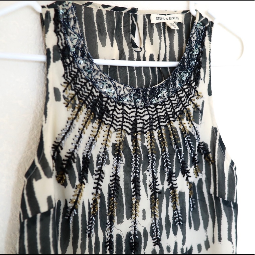 Sixes and sevens top from buckle XS beaded Bke